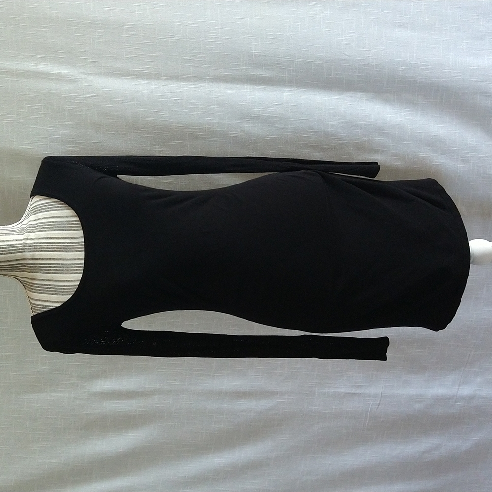 Express black knit corrugated long sleeve mini dress size smallb